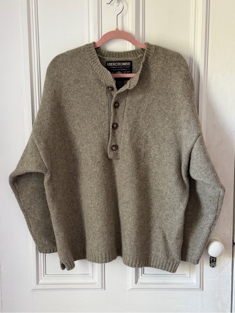 Men’s Vintage Abercrombie &Fitch Lambswool Blend Y2K Pullover Sweater Size XL